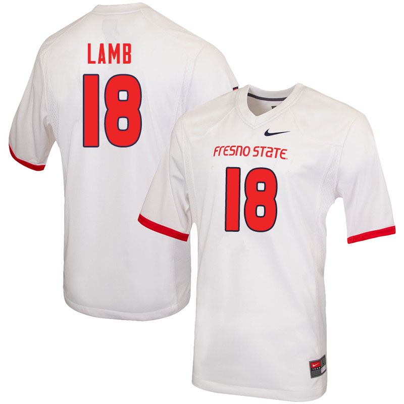 Men #18 Nate Lamb Fresno State Bulldogs College Football Jerseys Sale-White